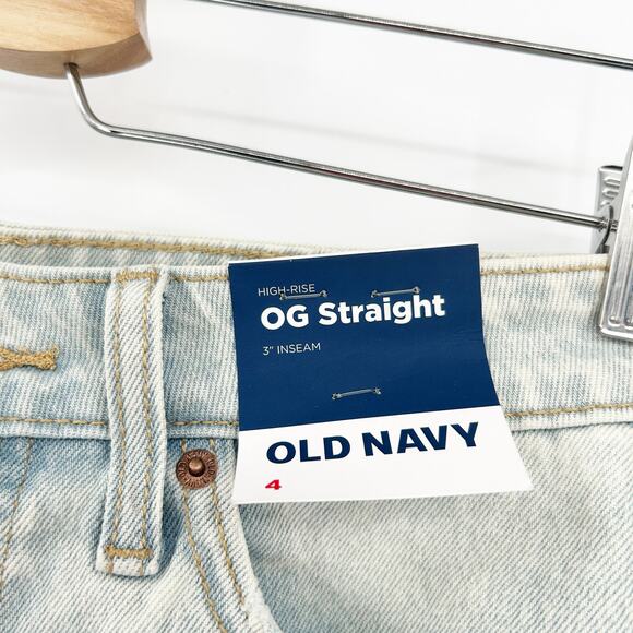 NWT Old Navy Womens 3" OG Straight High Rise Distressed Cut Off Denim Shorts 4 - Picture 2 of 7